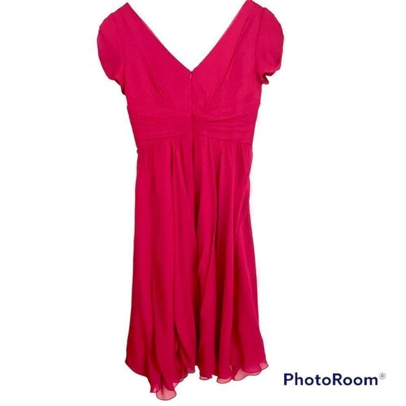 Suzy Chin Silk Double V Neck Midi Dress size 4 - Picture 8 of 9